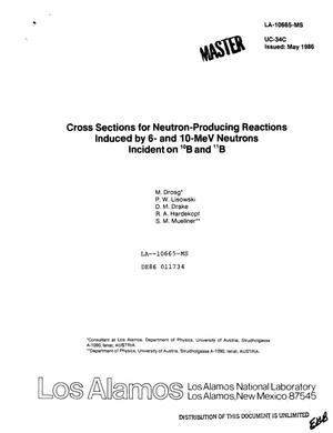 Cross sections for neutron-producing reactions induced by 6- and 10-MeV neutrons incident on /sup 10/B and /sup 11/B