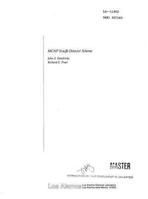 MCNP S(. alpha. beta. ) detector scheme