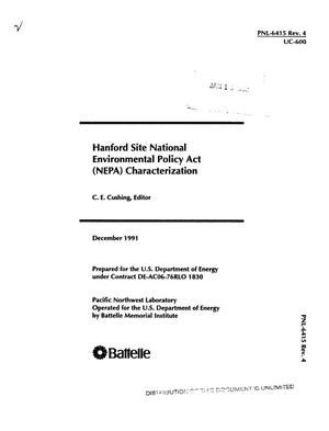 Hanford Site National Evnironmental Policy Act (NEPA) characterization
