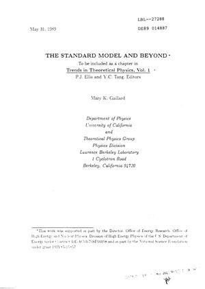 The standard model and beyond