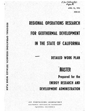 Regional operations research for geothermal development in the state of California