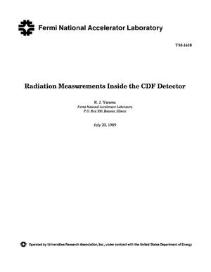 Radiation measurements inside the CDF detector