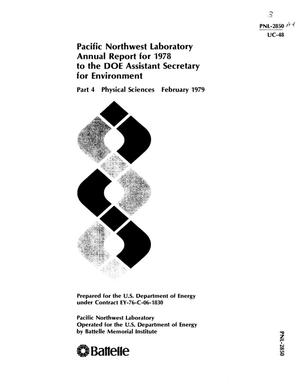 Pacific Northwest Laboratory annual report for 1978 to the DOE Assistant Secretary for Environment. Part 4. Physical sciences.