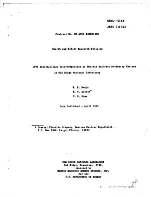 1983 international intercomparison of nuclear accident dosimetry systems at Oak Ridge National Laboratory