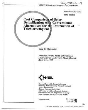 Cost comparison of solar detoxification with conventional alternatives for the destruction of trichloroethylene