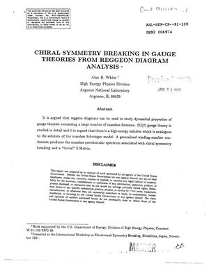 Chiral symmetry breaking in gauge theories from Reggeon diagram analysis