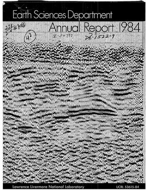 Earth Sciences Department Annual Report, 1984