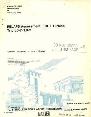 RELAP5 assessment: LOFT turbine trip L6-7/L9-2