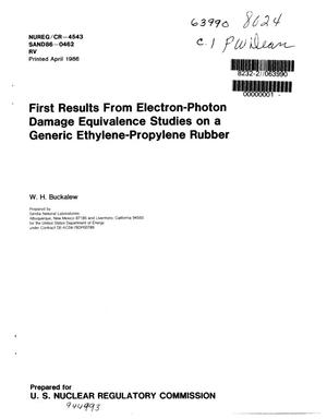 First results from electron-photon damage equivalence studies on a generic ethylene-propylene rubber