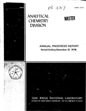Analytical Chemistry Division. Annual progress report for period ending December 31, 1978