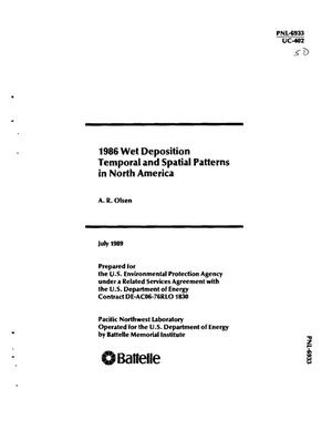 1986 wet deposition temporal and spatial patterns in North America