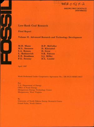Low-Rank Coal Research: Volume 2, Advanced Research and Technology Development: Final Report
