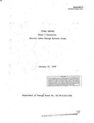 Detroit Lakes Energy Systems Study: Phase I extension. Final report, August 1, 1978-January 15, 1979. [Biomass for power plant]