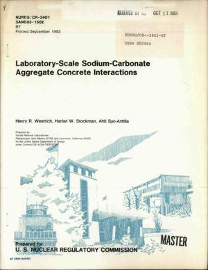 Laboratory-scale sodium-carbonate aggregate concrete interactions. [LMFBR]