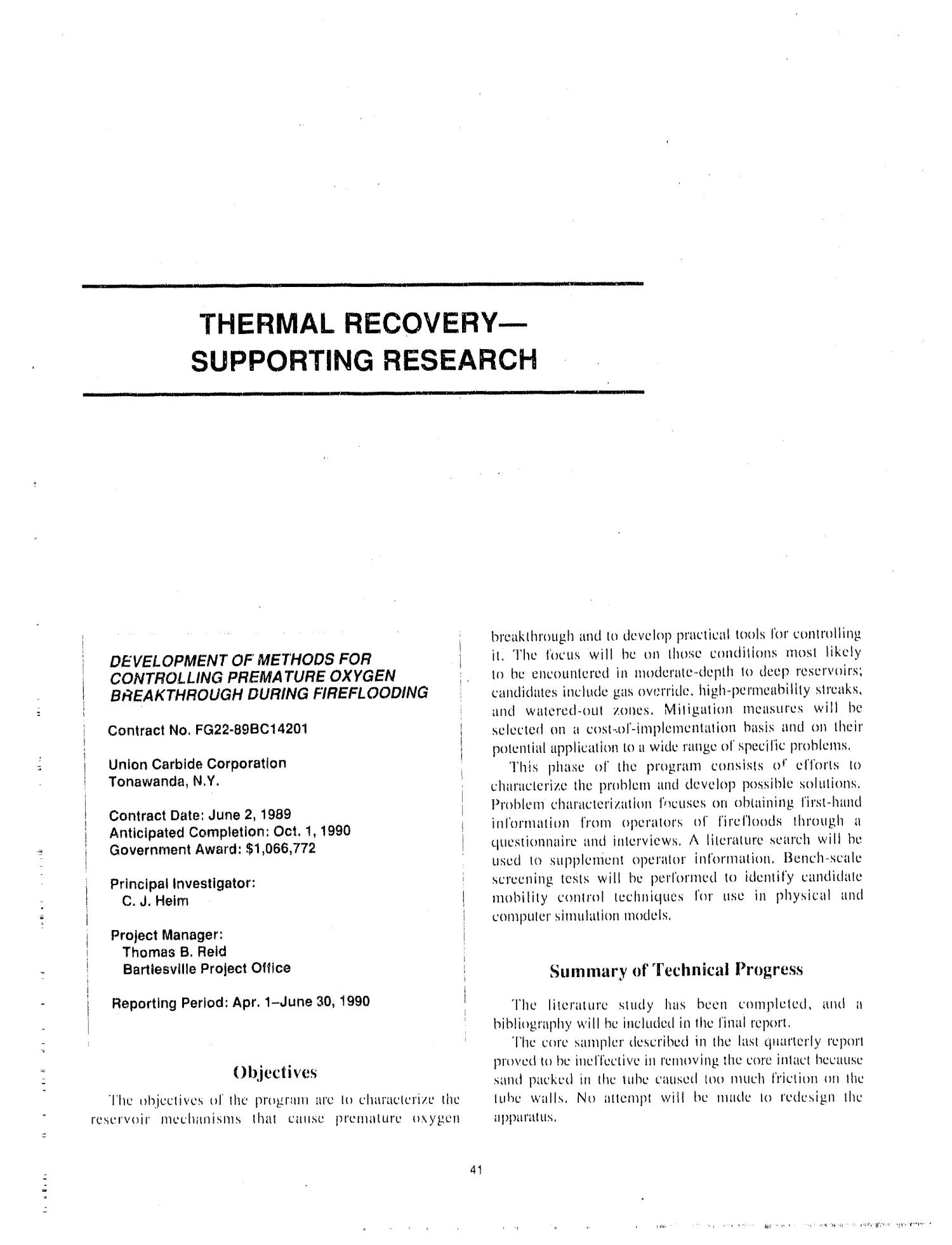 Activities of the Oil Implementation Task Force, December 1990--February 1991; Contracts for field projects and supporting research on enhanced oil recovery, April--June 1990
                                                
                                                    [Sequence #]: 66 of 164
                                                
