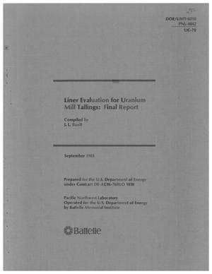 Liner evaluation for uranium mill tailings. Final report