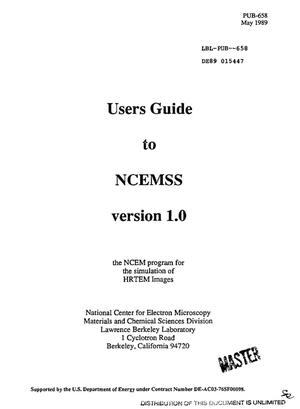 Users guide to NCEMSS: Version 1. 0