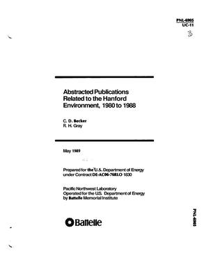 Abstracted publications related to the Hanford environment, 1980 to 1988