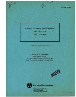 Reactor safety. Quarterly technical progress report, April-June 1979. [LMFBR]