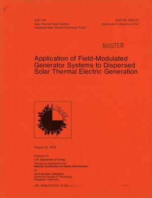 Application of field-modulated generator systems to dispersed solar thermal electric generation