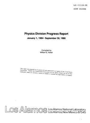 Physics Division progress report, January 1, 1984-September 30, 1986