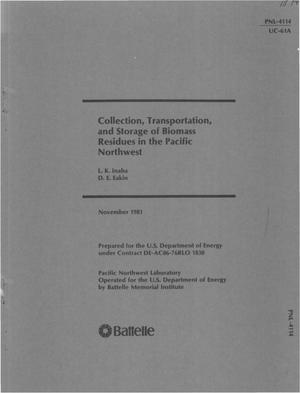 Collection, transportation, and storage of biomass residues in the Pacific Northwest