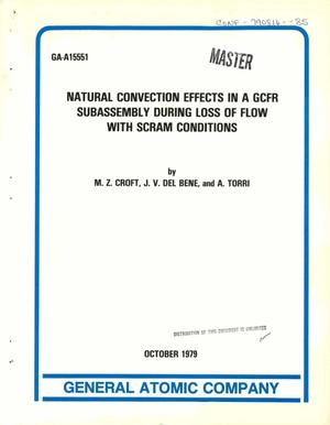 Natural convection effects in a GCFR subassembly during loss of flow with scram conditions