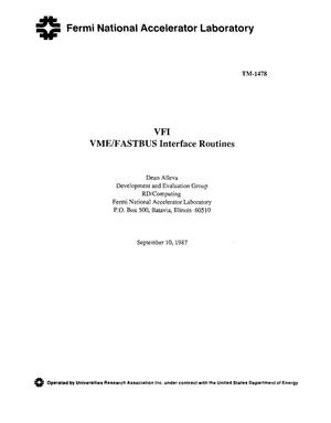 VFI: VME/FASTBUS Interface routines