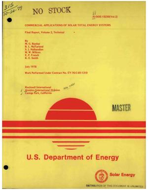 Commercial applications of solar total energy systems. Final report. Volume 2. Technical