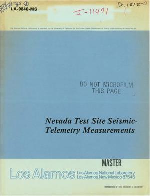 Nevada Test Site seismic: telemetry measurements