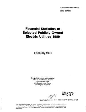 Financial statistics of selected publicly owned electric utilities 1989. [Contains glossary]
