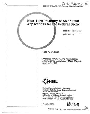 Near-term viability of solar heat applications for the federal sector