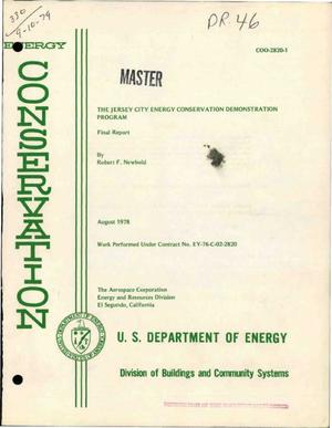 Primary view of object titled 'Jersey City energy conservation demonstration program. Final report'.