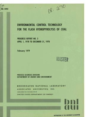Environmental control technology for the flash hydropyrolysis of coal. Progress report No. 3, April 1-December 31, 1978