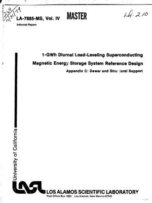 1-GWh diurnal load-leveling superconducting magnetic energy storage system reference design. Appendix C: dewar and structural support
