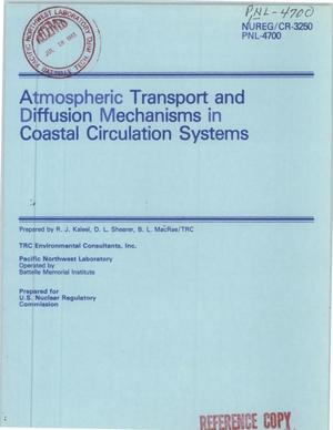 Atmospheric transport and diffusion mechanisms in coastal circulation systems