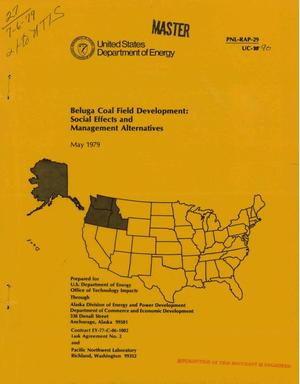 Primary view of object titled 'Beluga coal field development: social effects and management alternatives. [West side of Cook Inlet]'.