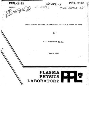 Confinement studies of ohmically heated plasmas in TFTR