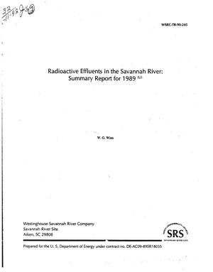 Radioactive effluents in the Savannah River: Summary report for 1989