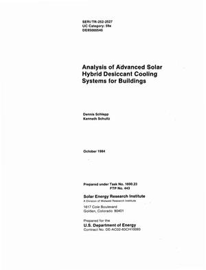 Analysis of advanced solar hybrid desiccant cooling systems for buildings