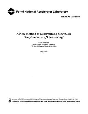 A new method of determining SIN/sup 2/ /theta//sub W/ in deep-inelastic /nu//sub mu/N scattering