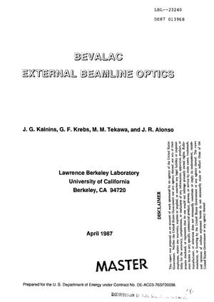 Bevalac external beamline optics