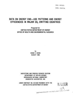 Data on energy end-use patterns and energy efficiencies in major CO sub 2 emitting countries