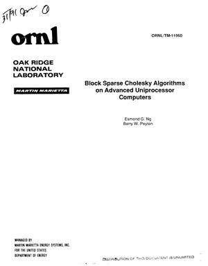 Block sparse Cholesky algorithms on advanced uniprocessor computers