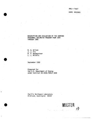 Description and evaluation of the Hanford personnel dosimeter program from 1944 through 1989. [Contain Glossary]
