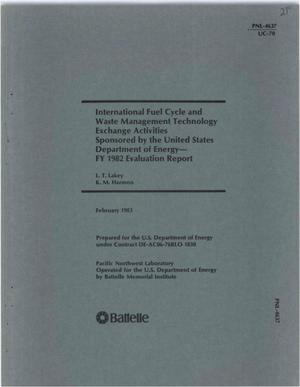 International fuel cycle and waste management technology exchange activities sponsored by the United States Department of Energy: FY 1982 evaluation report