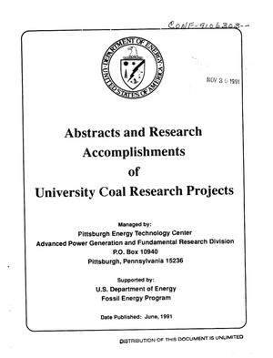 Abstracts and research accomplishments of university coal research projects
