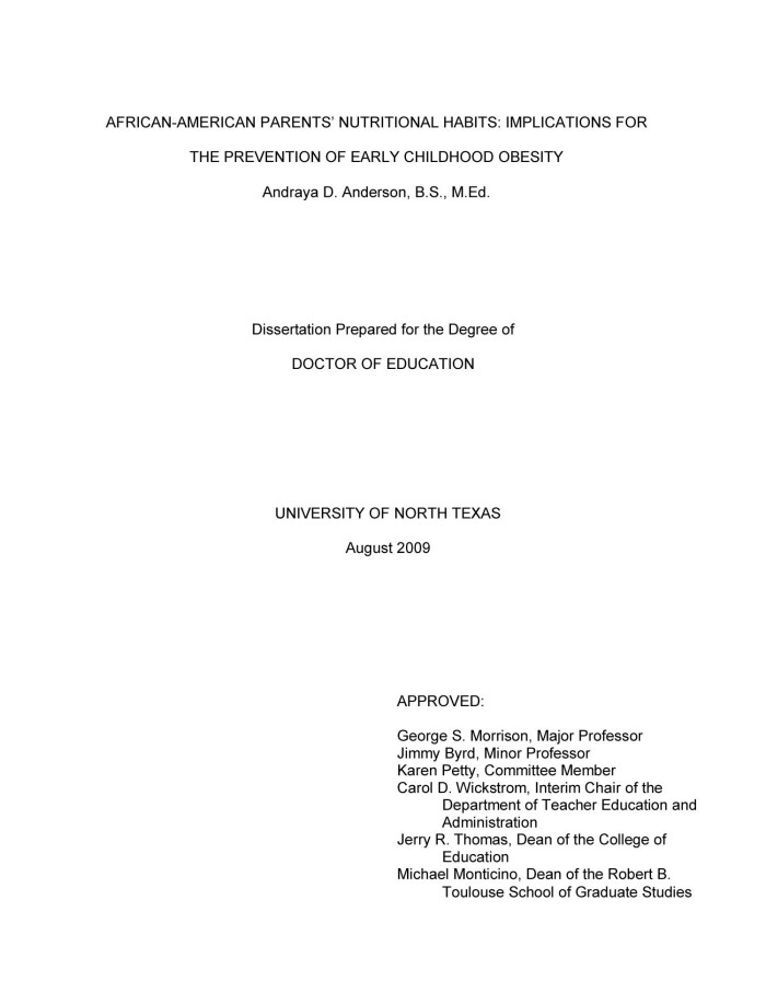 Doctor of education dissertation titles