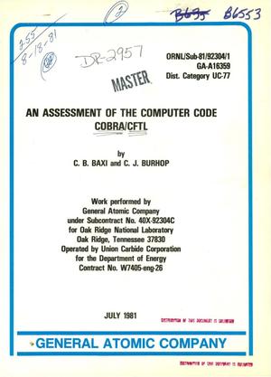 Assessment of the computer code COBRA/CFTL