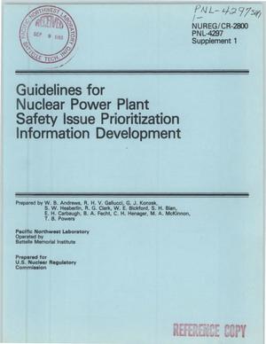 Guidelines for nuclear-power-plant safety-issue prioritization information development